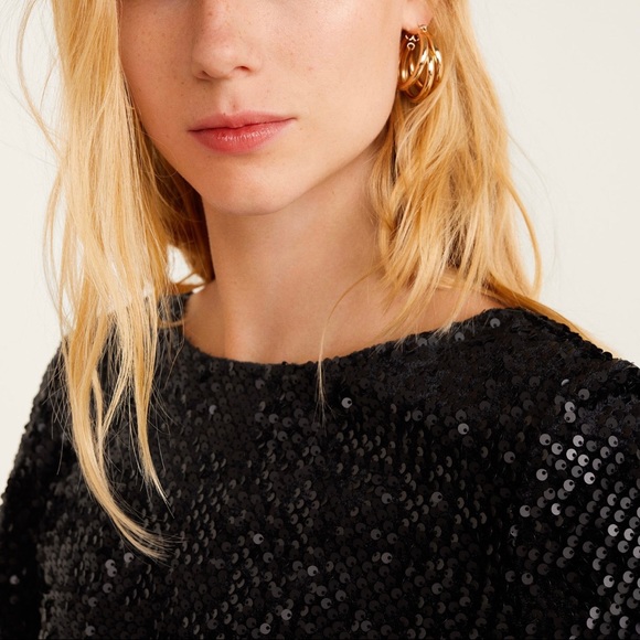 Sequined black dress (MANGO) - Picture 5 of 8